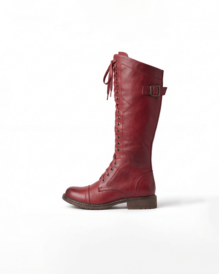 Women’s Lace-Up Knee-High Combat Boots