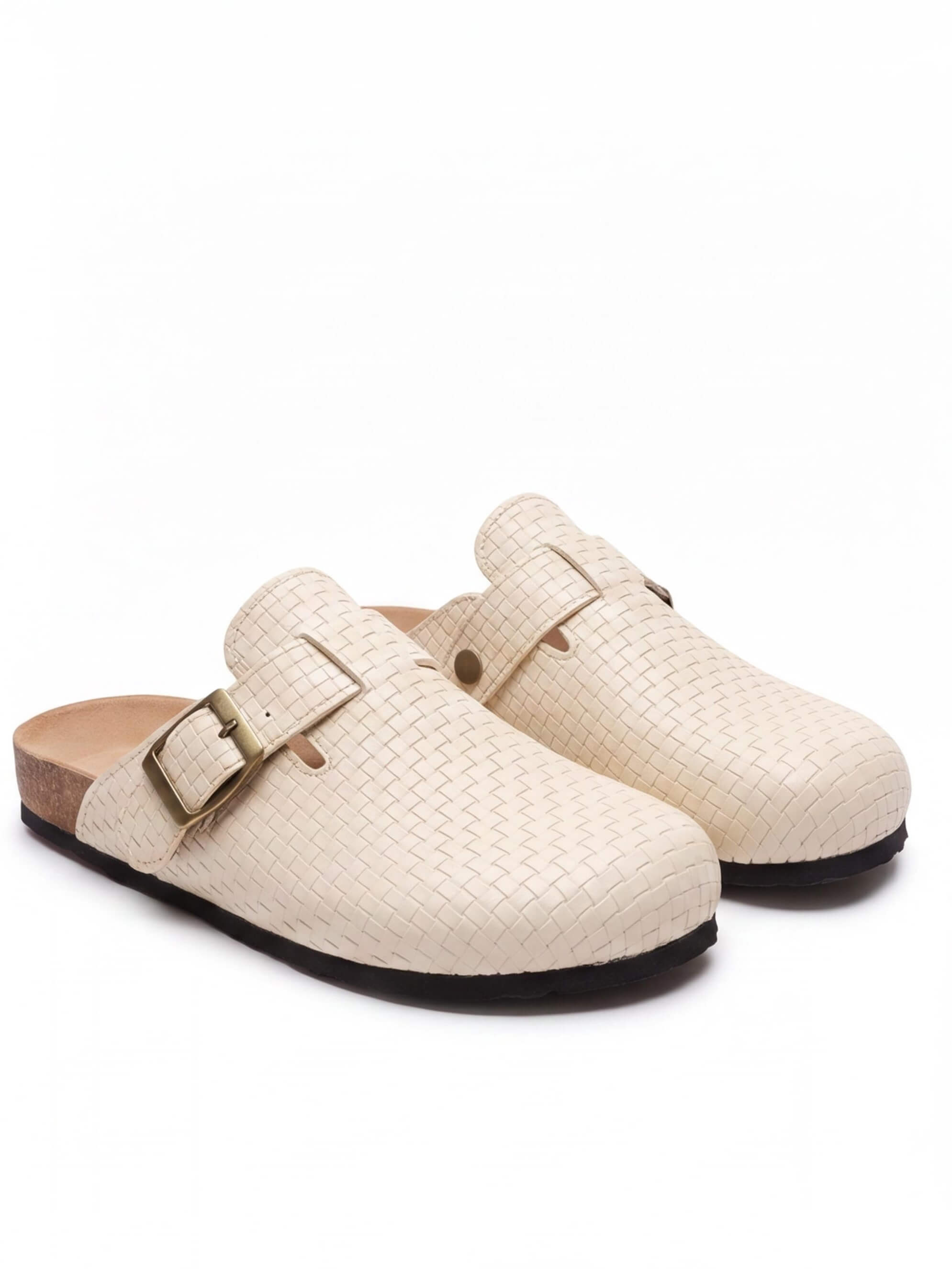 Women’s Woven Buckle Flat Clogs