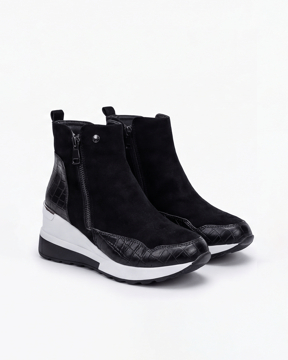 Women’s Side-Zip Wedge Sneaker Ankle Boots