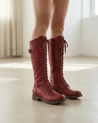 Women’s Lace-Up Knee-High Combat Boots