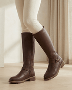Women’s Knee-High Boots with Buckle Strap Detail