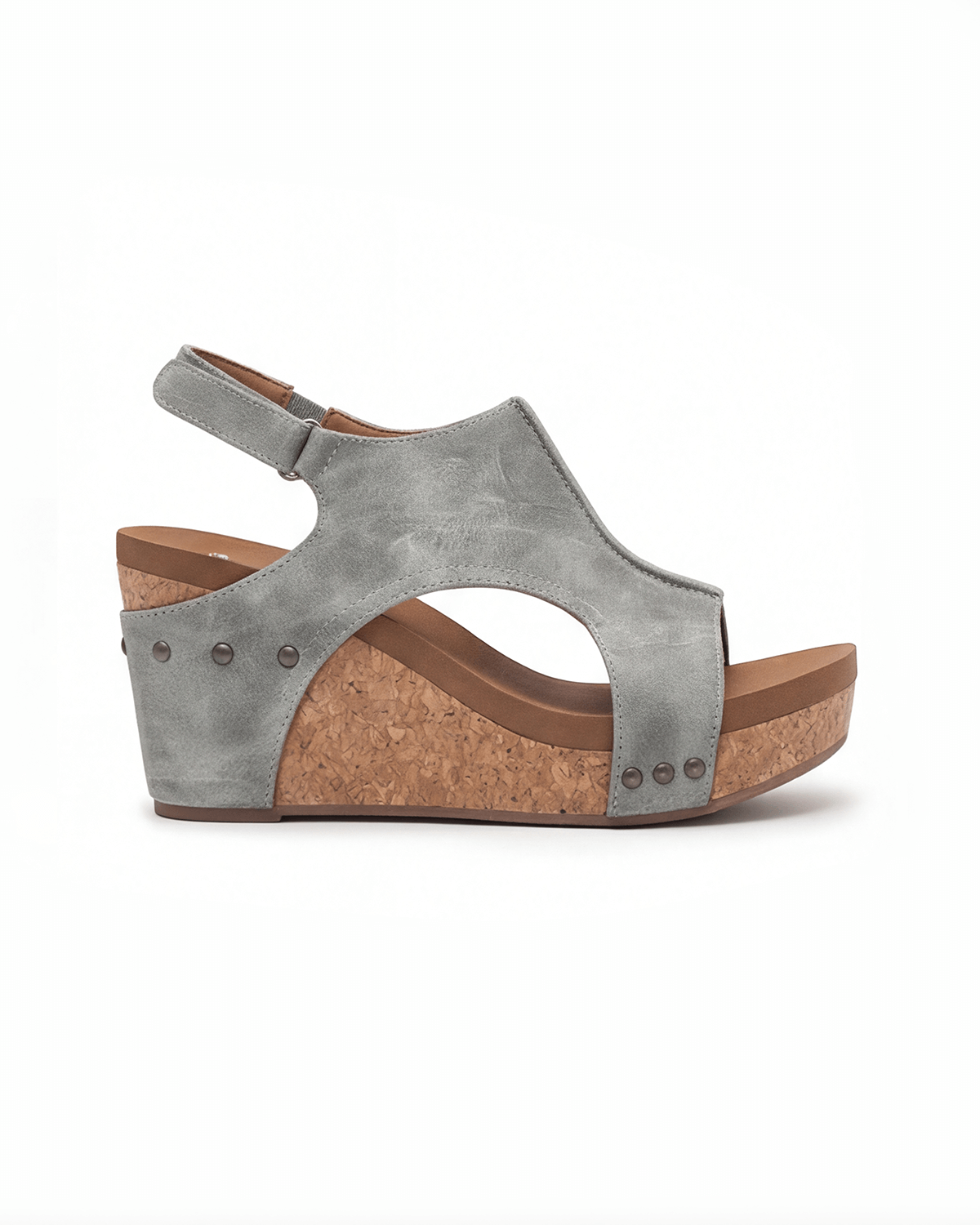 Women’s Cork-Look Wedge Sandals with Slingback Strap