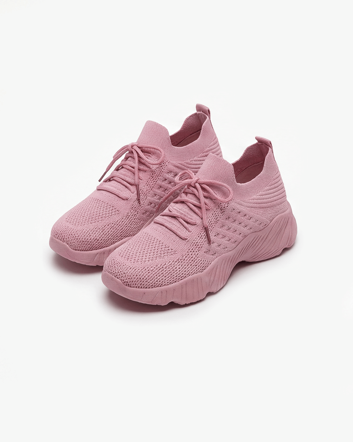 Women’s Knit Lace-Up Running-Style Sneakers