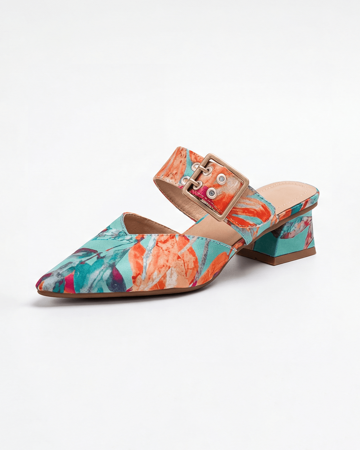 Women’s Buckle Strap Slingback Block Heels