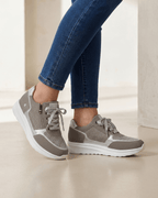 Women’s Lace-Up Sneakers with Side Zip