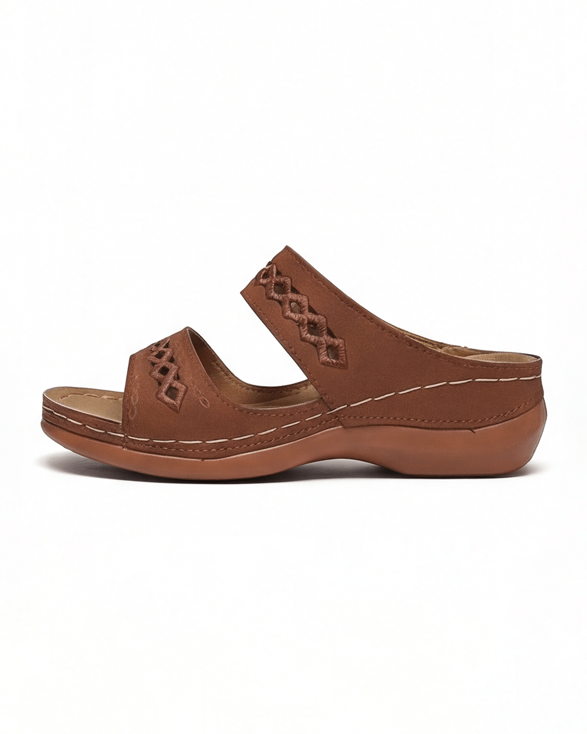 Women’s Cutout Double-Strap Flat Mule Sandals