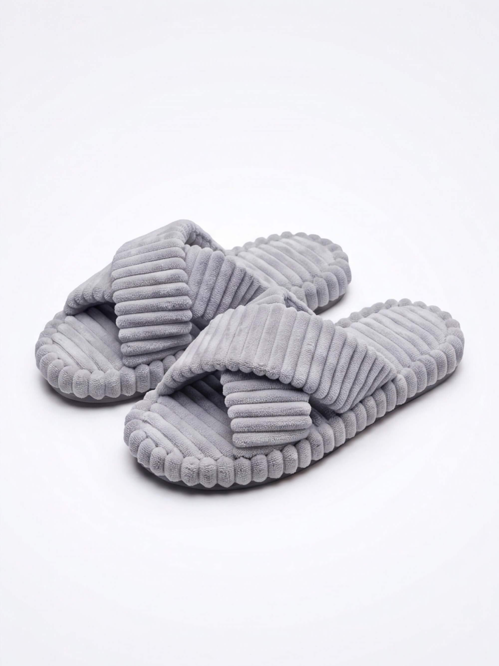 Women’s Plush Cross-Strap Slide Sandals