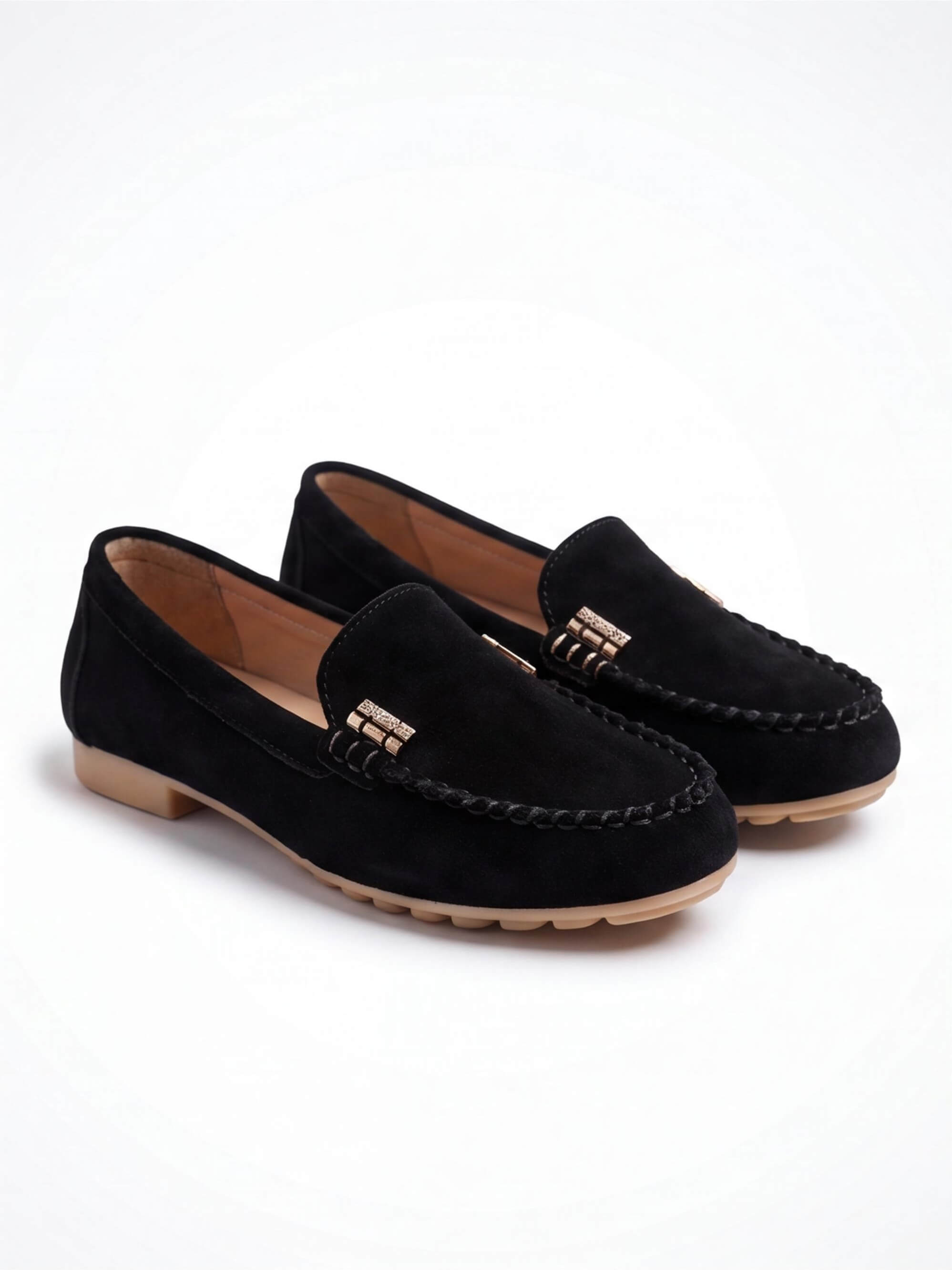 Women’s Frayed-Edge Moccasin Driving Loafers