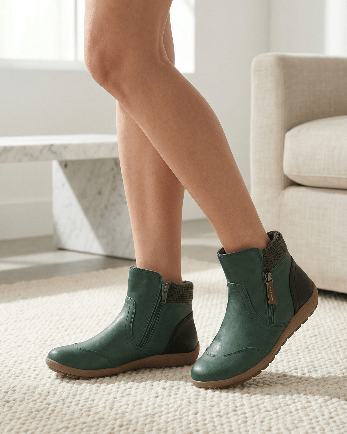 Women’s Knit-Cuff Side-Zip Ankle Boots