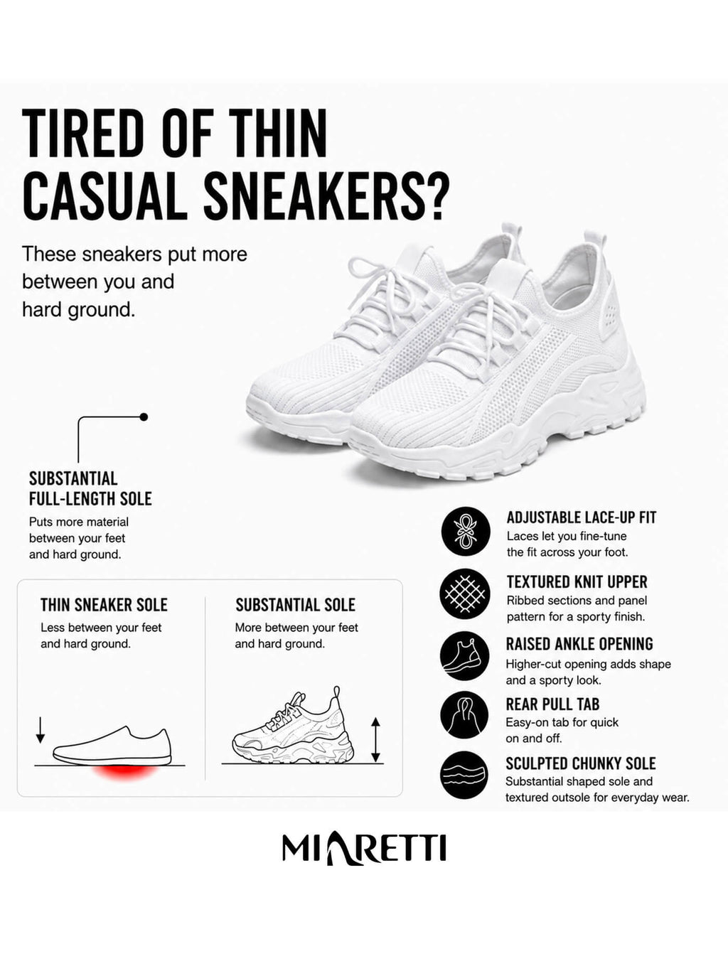 Women’s Chunky Knit Lace-Up Walking Sneakers