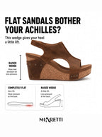 Women’s Cork-Look Cutout Slingback Wedge Sandals