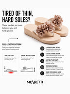 Women’s Floral-Detail Platform Slide Sandals