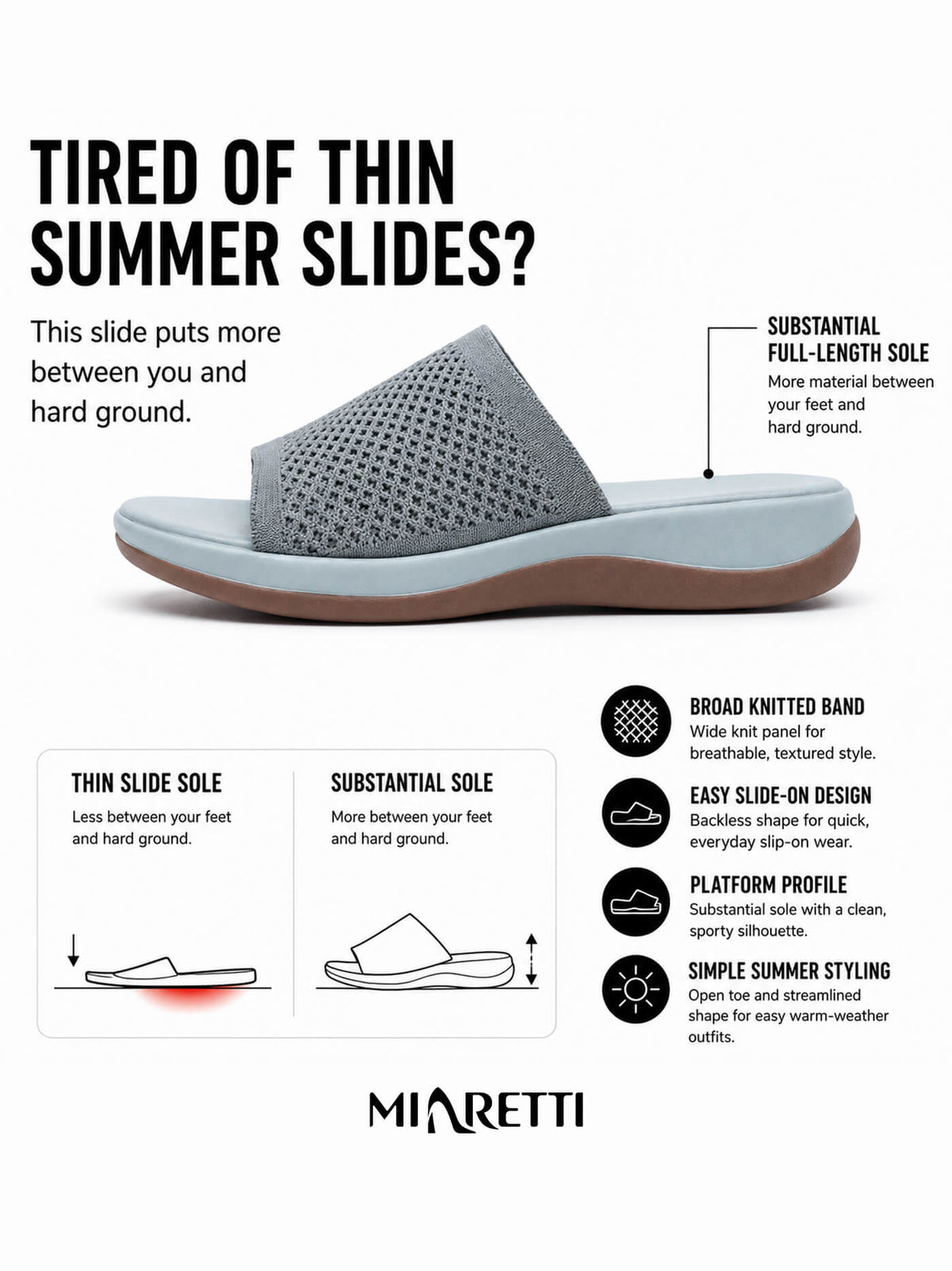 Women’s Knit Thick Sole Platform Slide Sandals