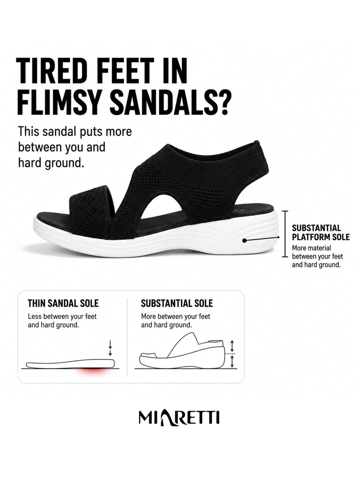 Women’s Knitted Slip-On Sport Platform Sandals
