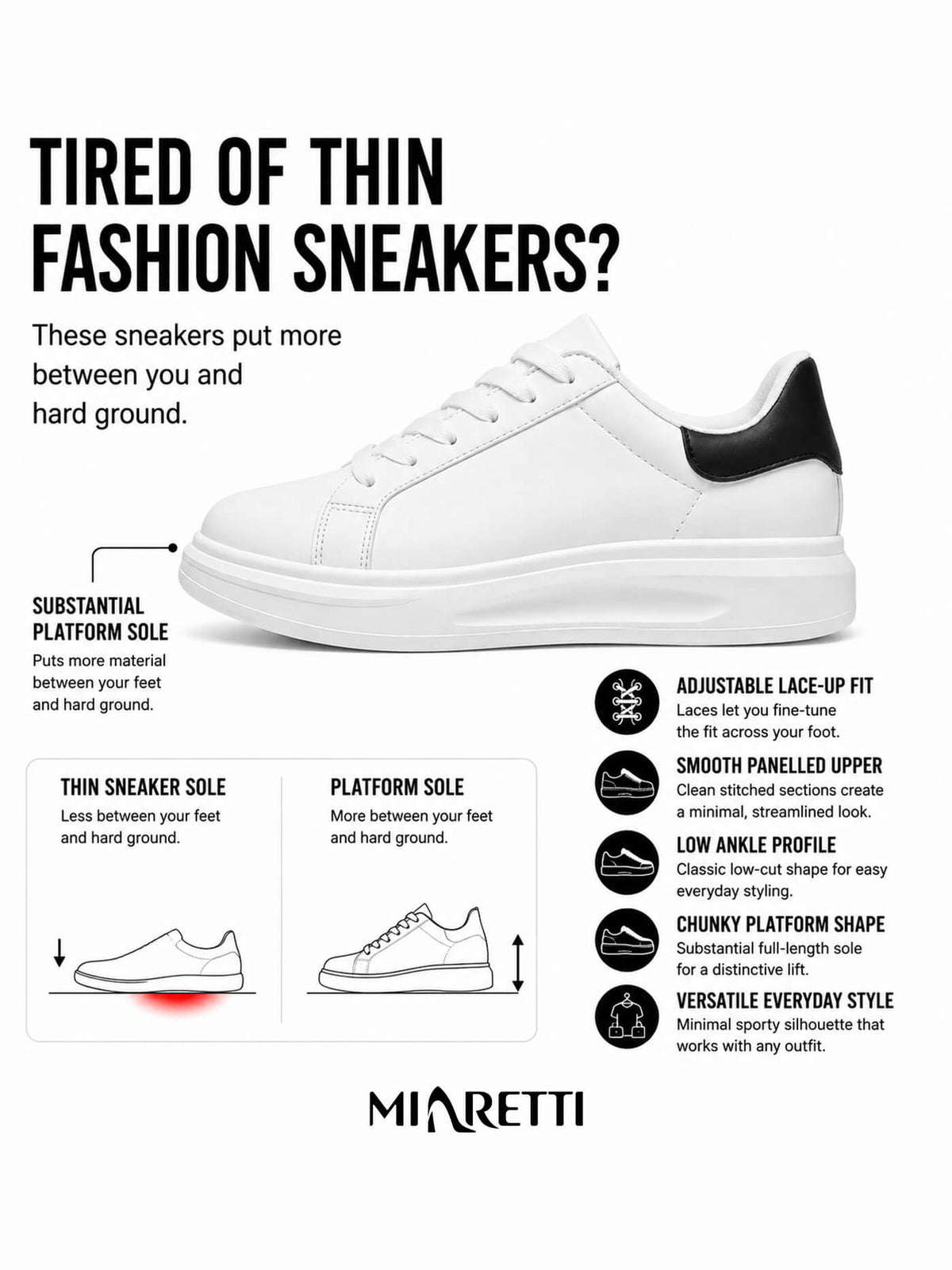 Women’s Lace-Up Chunky Sole Platform Sneakers