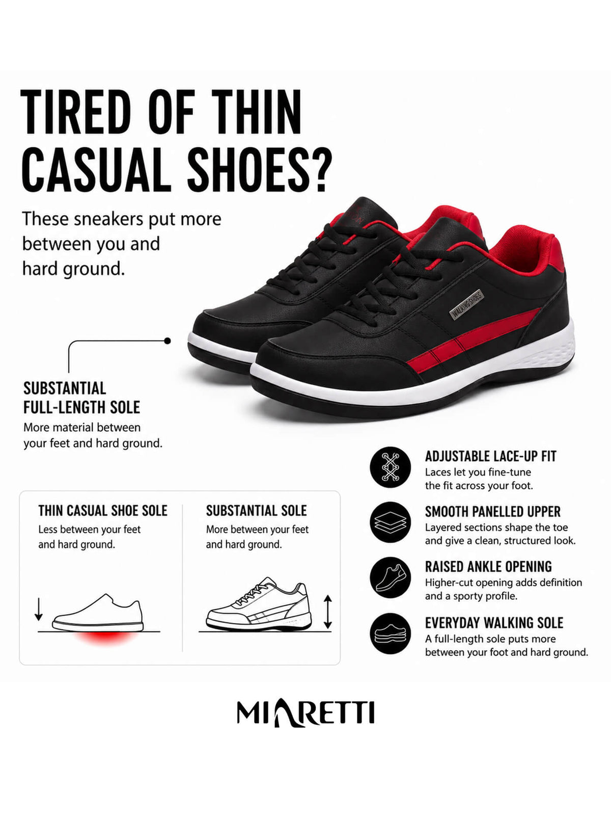 Women’s Panelled Lace-Up Casual Walking Sneakers