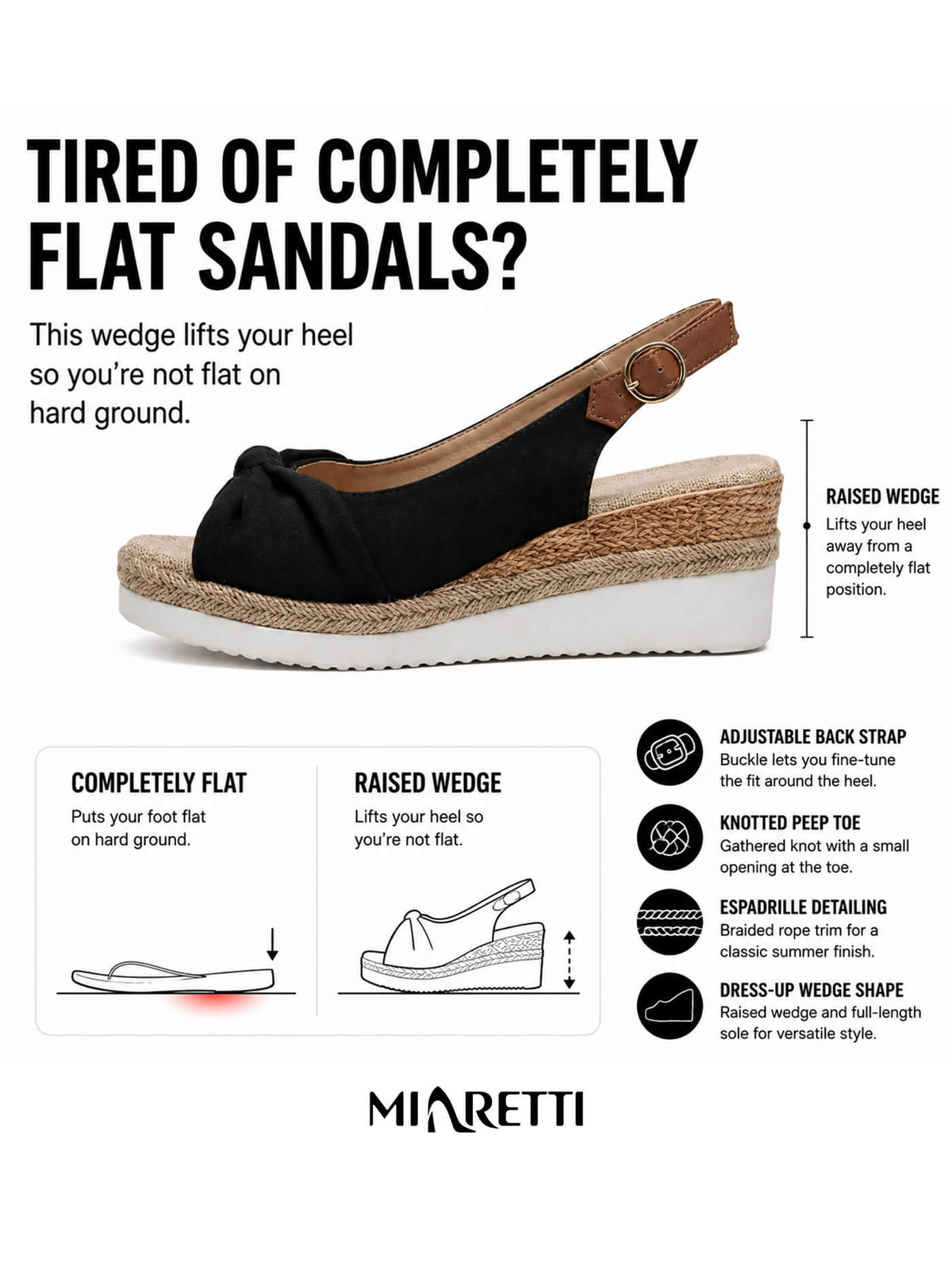 Women’s Peep-Toe Knotted Espadrille Platform Wedge Sandals